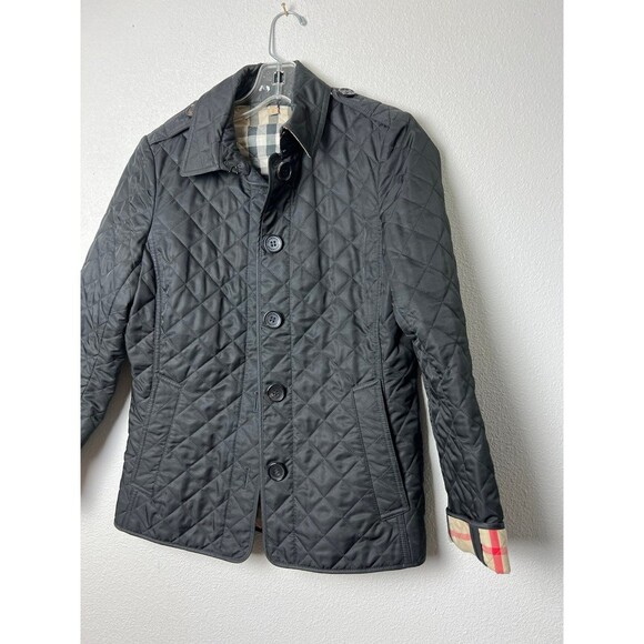 BURBERRY LONDON Classic Quilted Jacket Nova Check Lining size XS - Picture 2 of 10